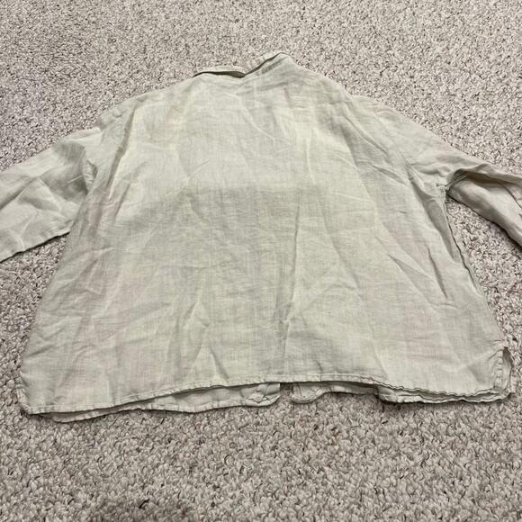 CP Shades 100% Linen Button Down Shirt Sz L Beige Coastal Lightweight Beach - Picture 6 of 6
